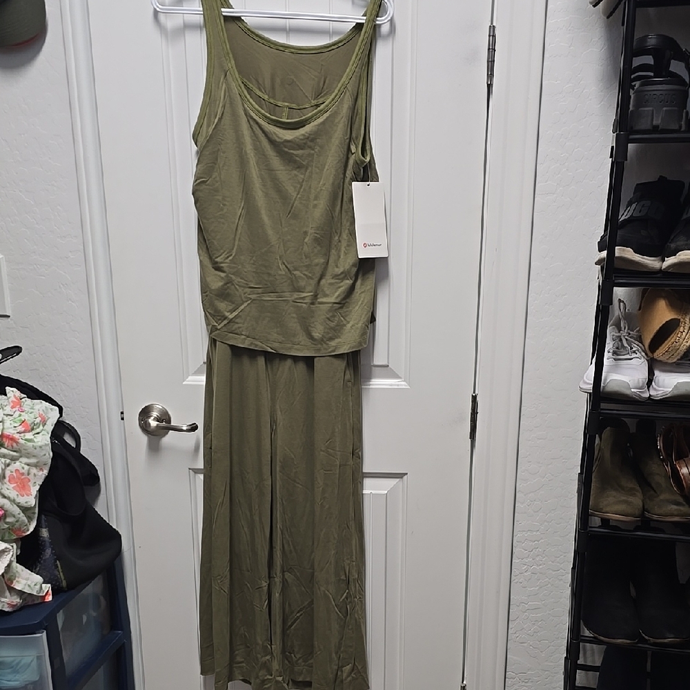 Lululemon Athletica Olive Tank Top Jumpsuit